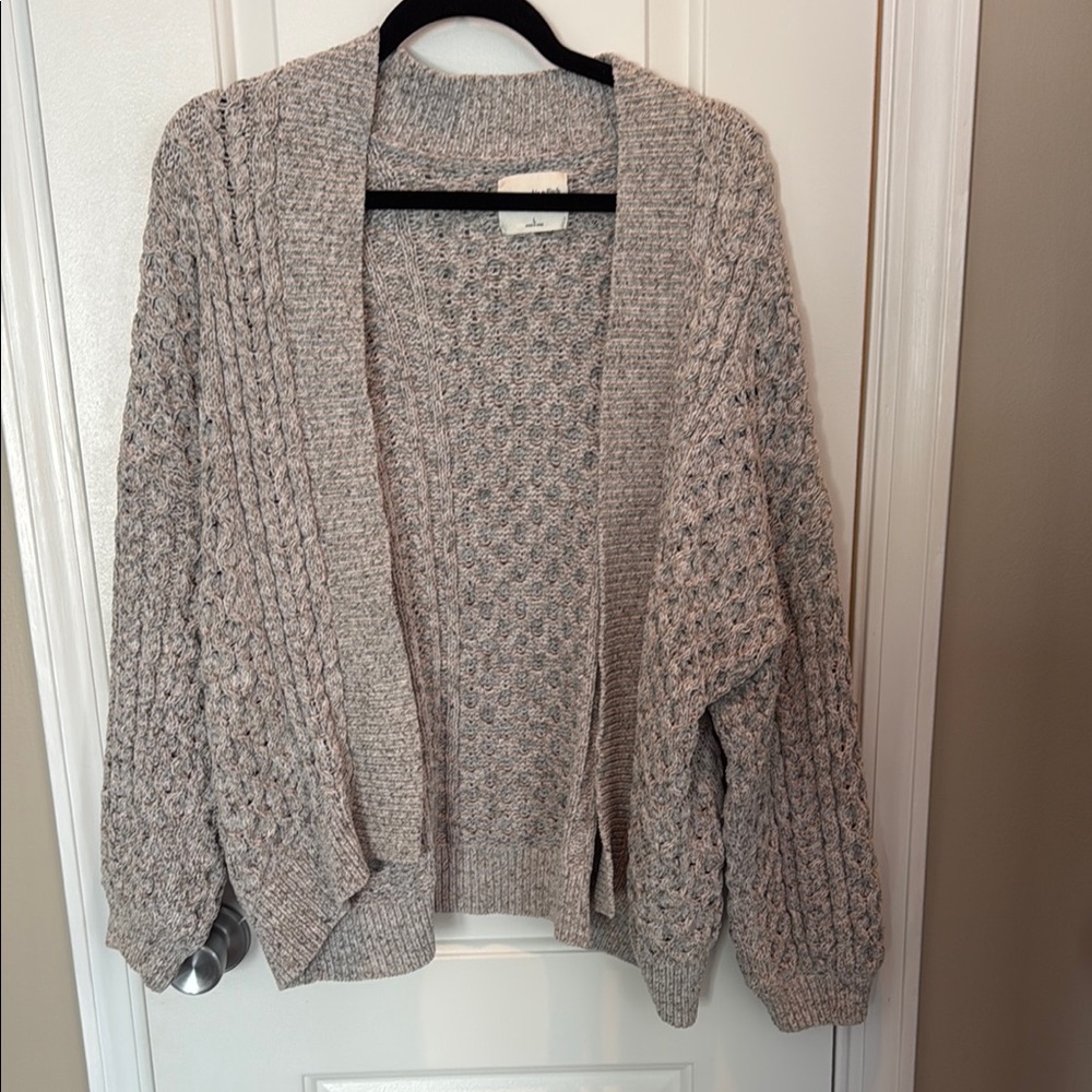 Cozy Gray Cable Knit Sweater